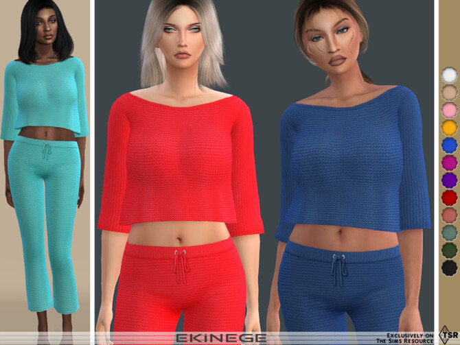 Sims 4 Knit Cropped Sweate  by ekinege at TSR