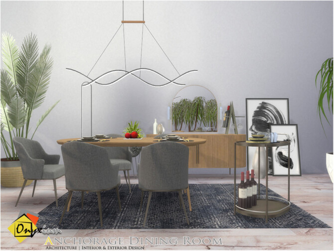 Sims 4 Anchorage Dining Room by Onyxium at TSR