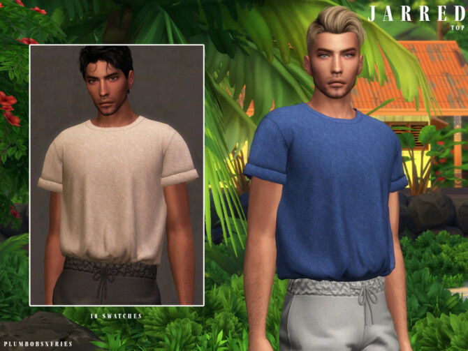 Sims 4 JARRED Top by Plumbobs n Fries at TSR