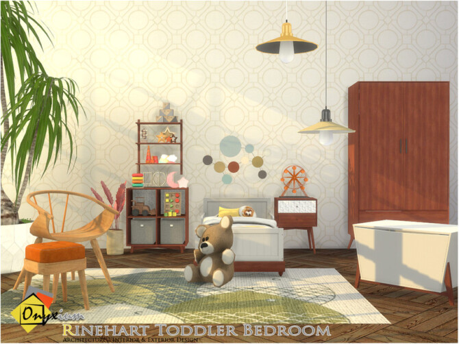 Sims 4 Mid Century Modern   Rinehart Toddler Bedroom by Onyxium at TSR