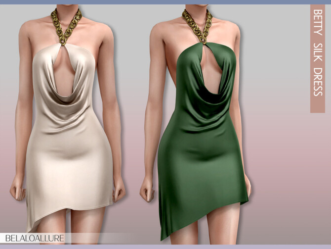 Sims 4 Betty silk dress by belal1997 at TSR