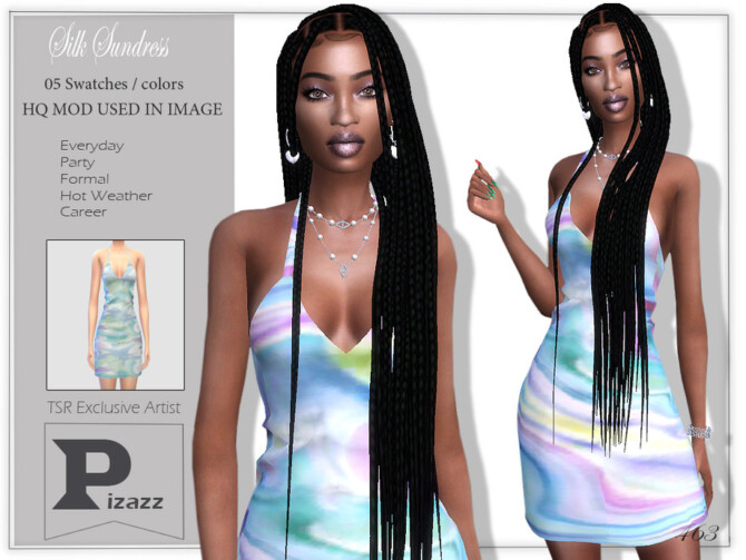 Sims 4 Silk Sundress by pizazz at TSR