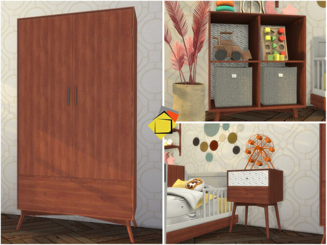 Sims 4 Mid Century Modern   Rinehart Toddler Bedroom by Onyxium at TSR