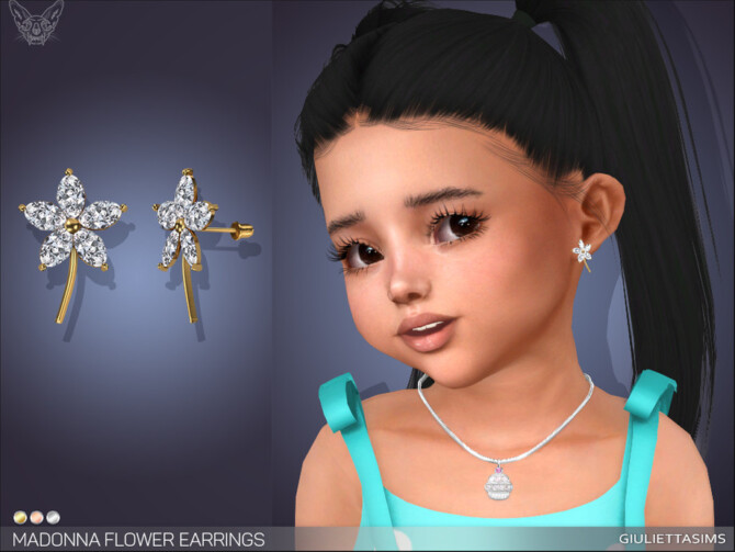Sims 4 Flower Earrings For Toddlers by feyona at TSR