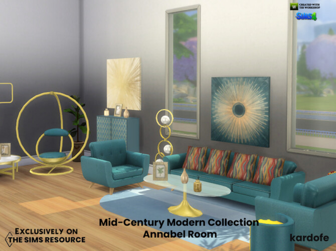 Sims 4 Mid Century Modern Collection Annabel Room by kardofe at TSR