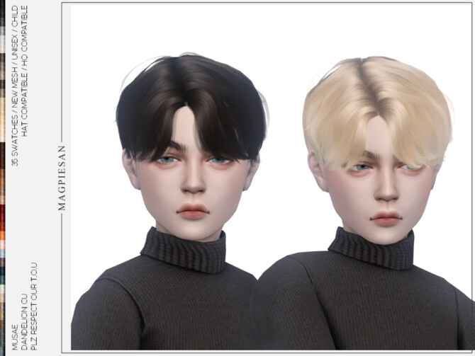 Sims 4 Dandelion Hair for Child by magpiesan at TSR