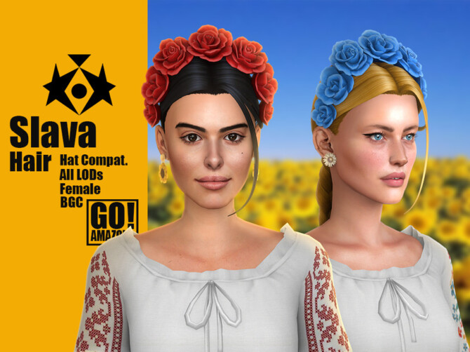 Sims 4 Slava Hair by GoAmazons at TSR