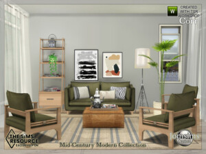 Mid-Century Modern Collection Corr living room by jomsims at TSR