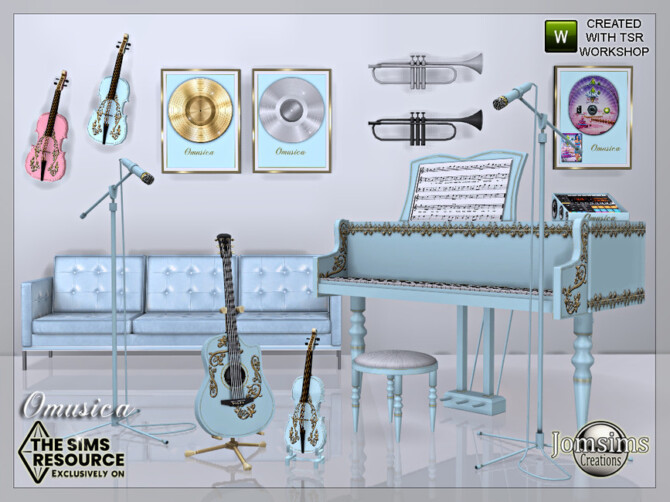 Sims 4 Omusica musical room by jomsims at TSR