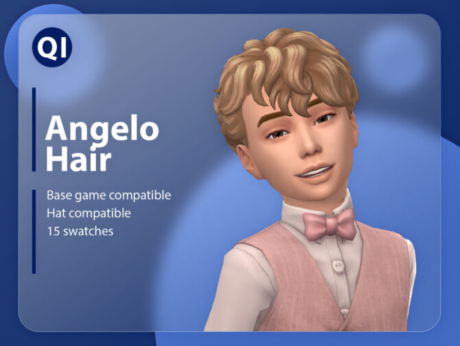 Sims 4 Angelo Hair by qicc at TSR