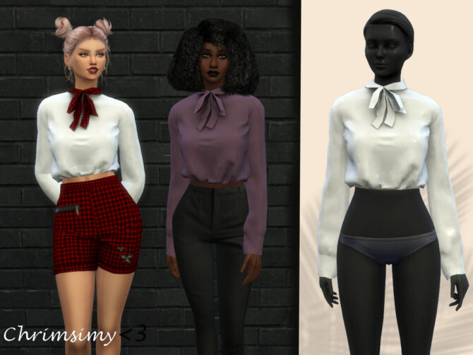 Tied Top by chrimsimy at TSR » Sims 4 Updates