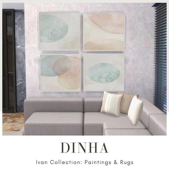 Sims 4 Ivan Collection: Rugs & Paintings at Dinha Gamer