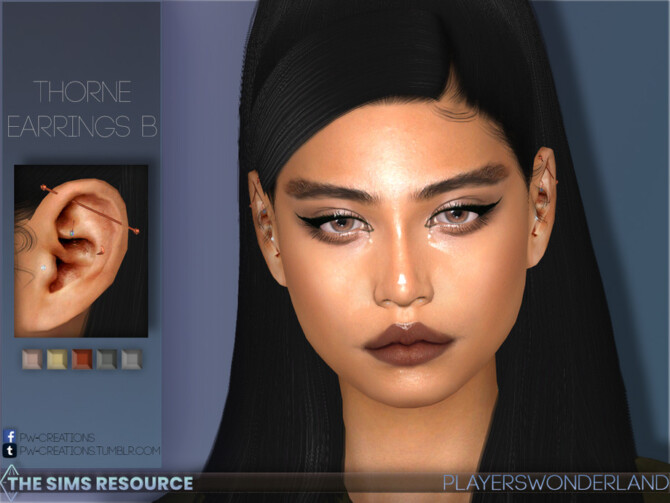 Sims 4 Thorne Earrings B by PlayersWonderland at TSR