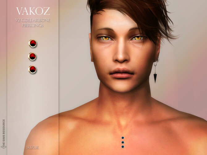 Sims 4 Vakoz Collarbone V2 Piercings by Suzue at TSR