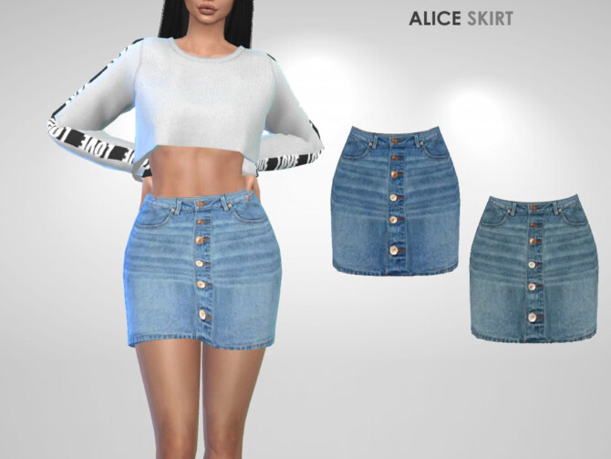 Sims 4 Alice Skirt by Puresim at TSR