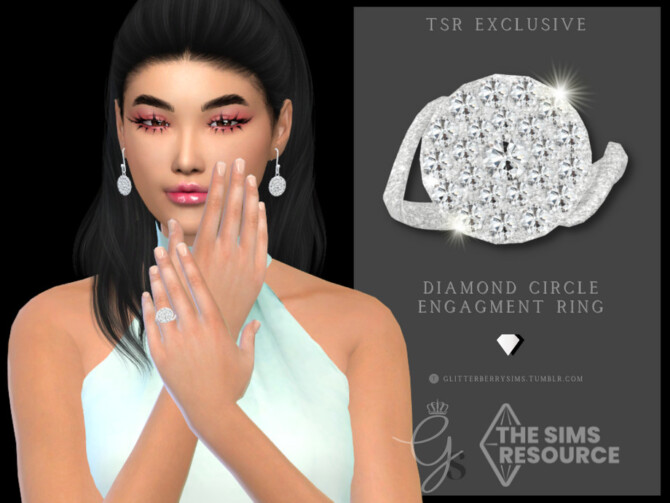 Sims 4 Diamond Circle Ring by Glitterberryfly at TSR