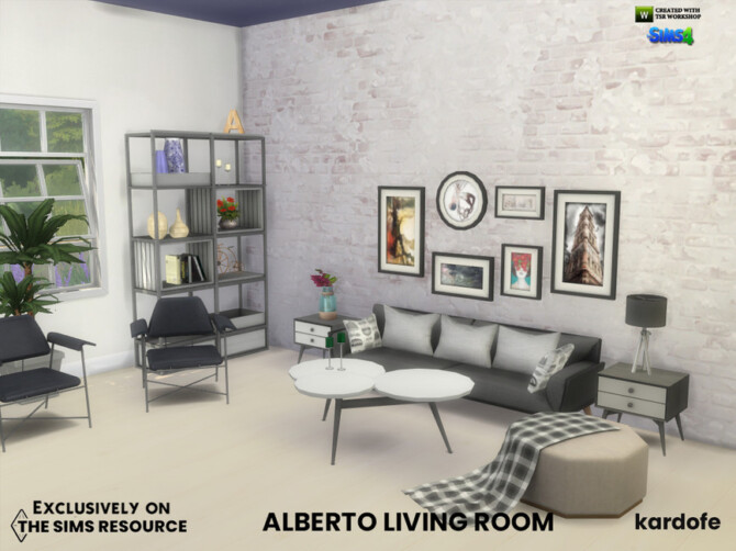 Sims 4 Alberto living room by kardofe at TSR