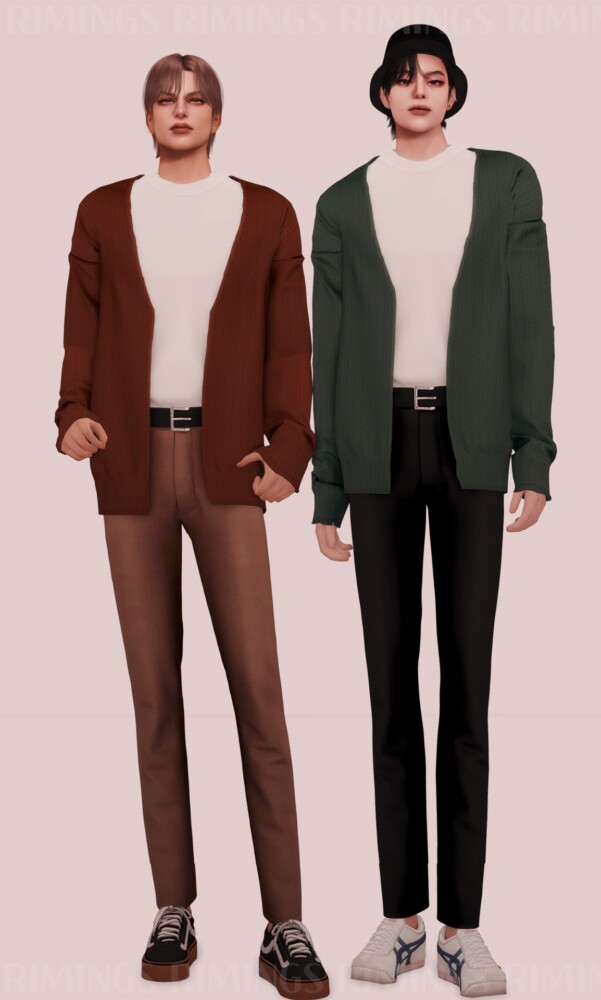 Sims 4 Basic Cardigan & Basic Pants at RIMINGs