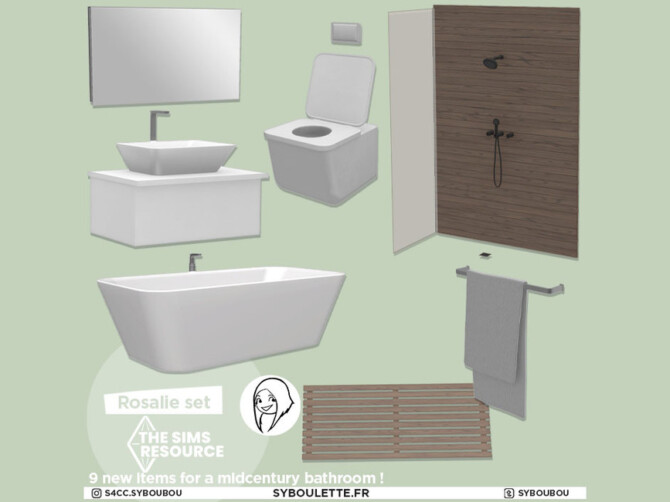 Sims 4 Rosalie bathroom set by Syboubou at TSR