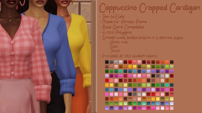 Sims 4 CAPPUCCINO CROPPED CARDIGAN at Candy Sims 4