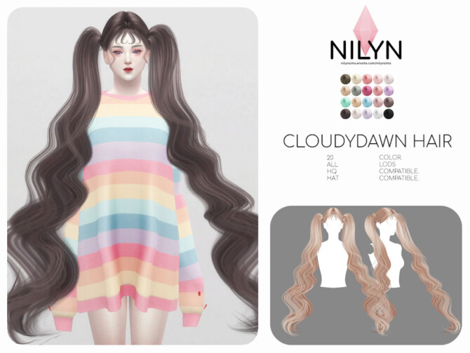 Sims 4 Cloudydown Hair by Nilyn at TSR