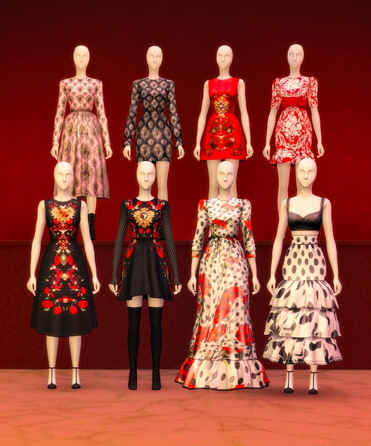 Sims 4 8 Dress Collection at Rusty Nail