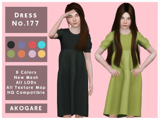 Sims 4 Dress No.177 by Akogare at TSR