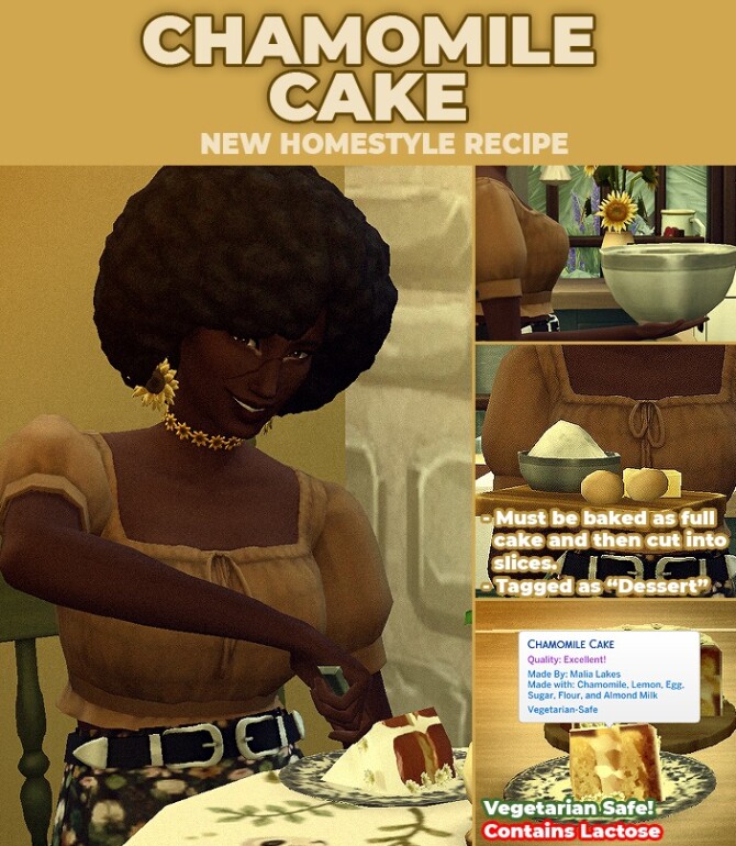 Sims 4 Chamomile Cake   New Custom Recipe by RobinKLocksley at Mod The Sims 4