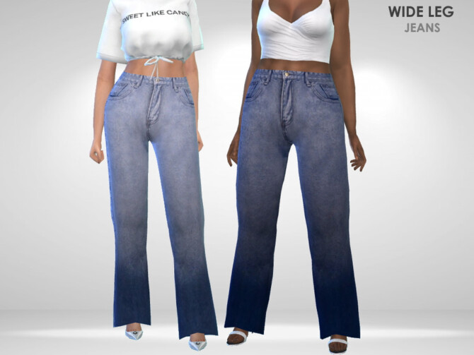 Sims 4 Wide Leg Jeans by Puresim at TSR