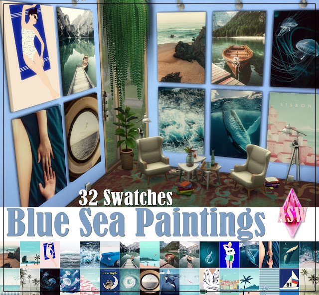 Sims 4 Blue Sea Paintings at Annett’s Sims 4 Welt