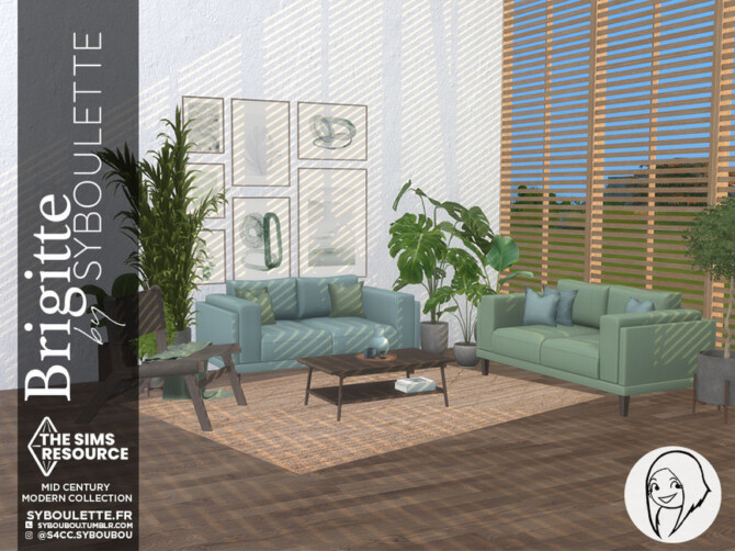 Sims 4 Brigitte Living room set by Syboubou at TSR