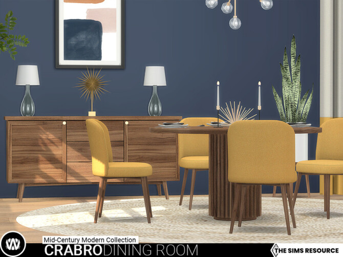 Sims 4 Mid Century Modern   Crabro Dining Room by wondymoon at TSR