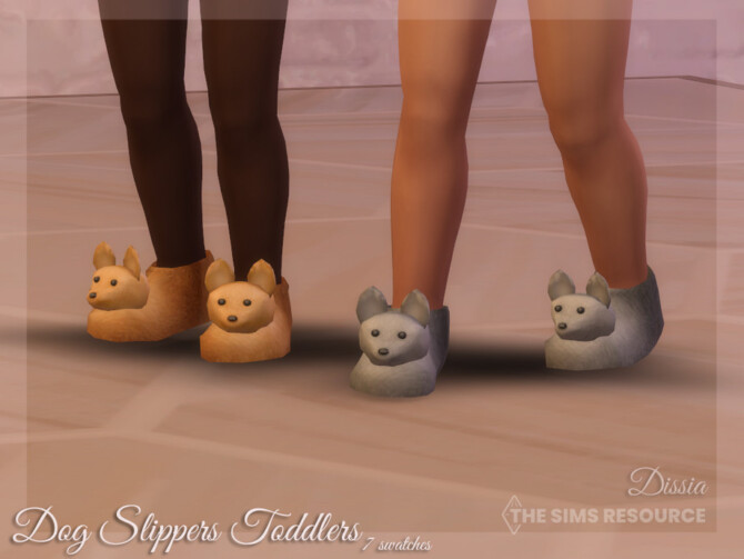Sims 4 Dog Slippers Toddlers by Dissia at TSR