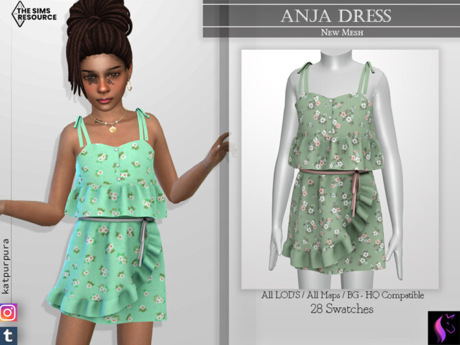 Sims 4 Anja Dress by KaTPurpura at TSR