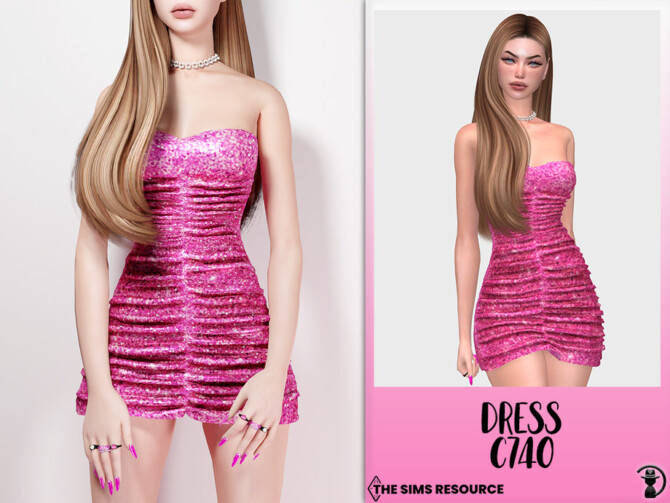 Sims 4 Dress C740 by turksimmer at TSR