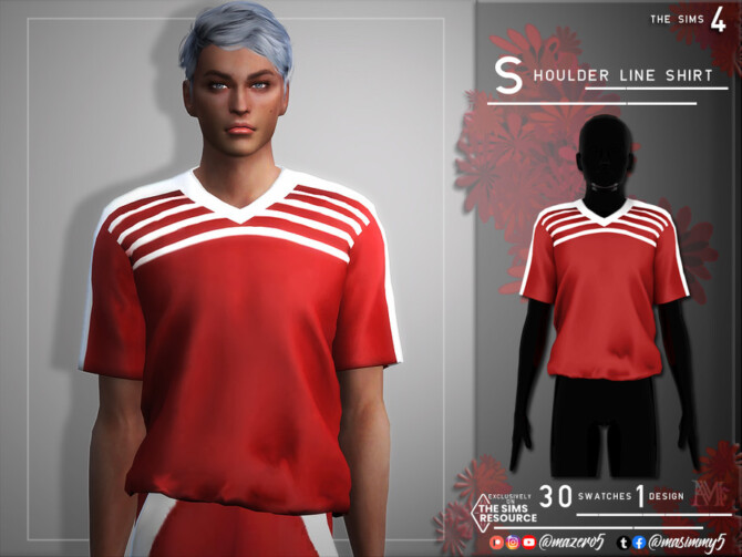 Sims 4 Shoulder Line Shirt by Mazero5 at TSR