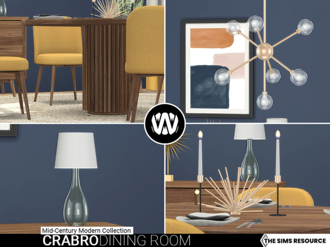 Sims 4 Mid Century Modern   Crabro Dining Room by wondymoon at TSR