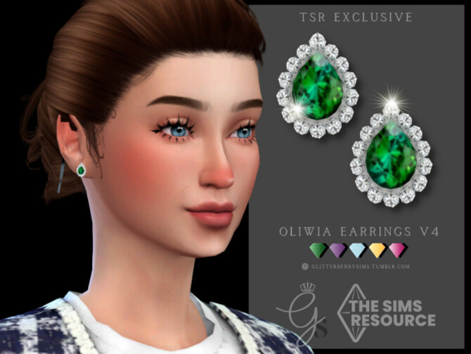 Sims 4 Oliwia Earrings V4 by Glitterberryfly at TSR