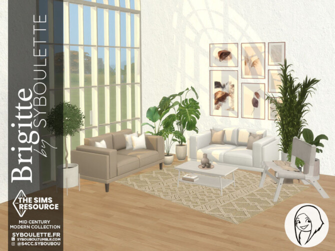 Sims 4 Brigitte Living room set by Syboubou at TSR