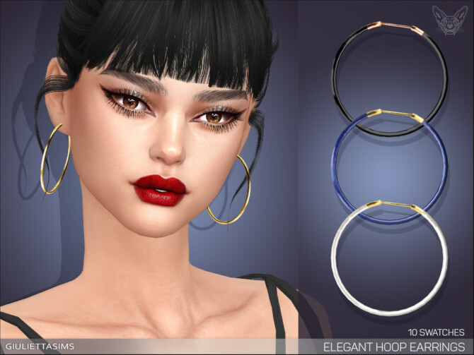 Sims 4 Elegant Hoop Earrings by feyona at TSR