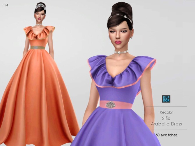 Sims 4 Arabella Dress RC at Elfdor Sims
