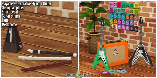Sims 4 Music Instruments   Playing and Decorative at Around the Sims 4