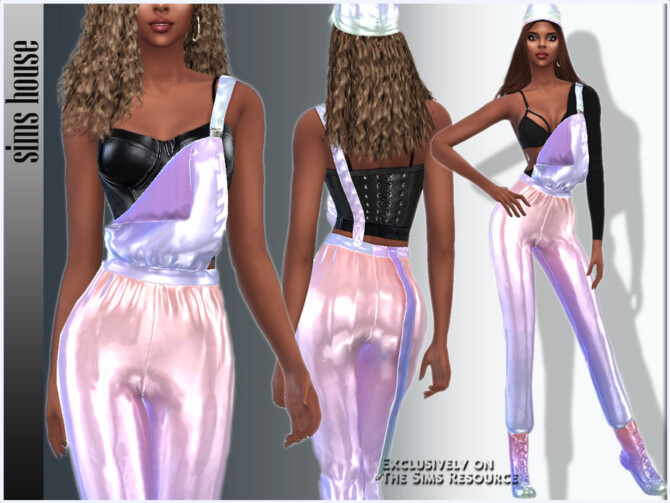 Sims 4 Holographic womens jumpsuit by Sims House at TSR