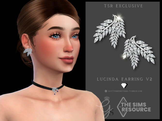 Sims 4 Lucinda Earring V2 by Glitterberryfly at TSR