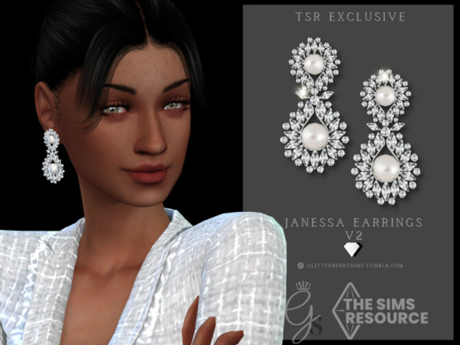 Sims 4 Janessa Earrings v2 by Glitterberryfly at TSR