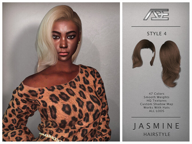 Sims 4 Jasmine / Style 4 (Hairstyle) by Ade Darma at TSR