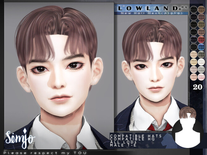 Sims 4 Male Hair Lowland by KIMSimjo at TSR