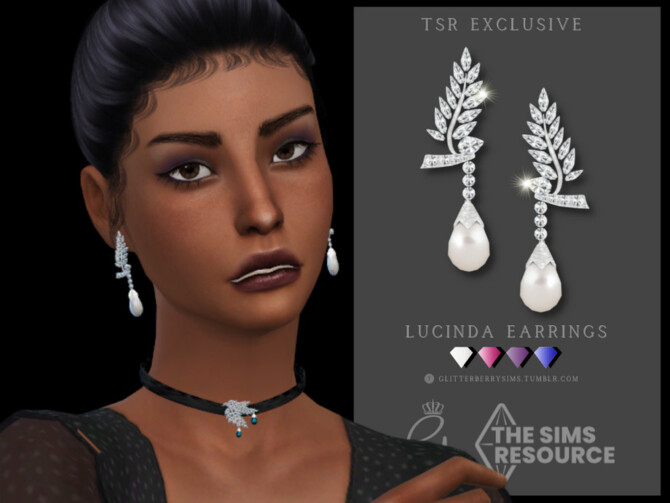 Sims 4 Lucinda Earrings by Glitterberryfly at TSR