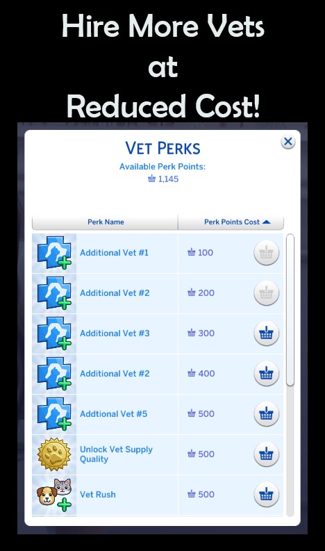 Sims 4 Hire More Vets at Reduced Cost by Simmiller at Mod The Sims 4
