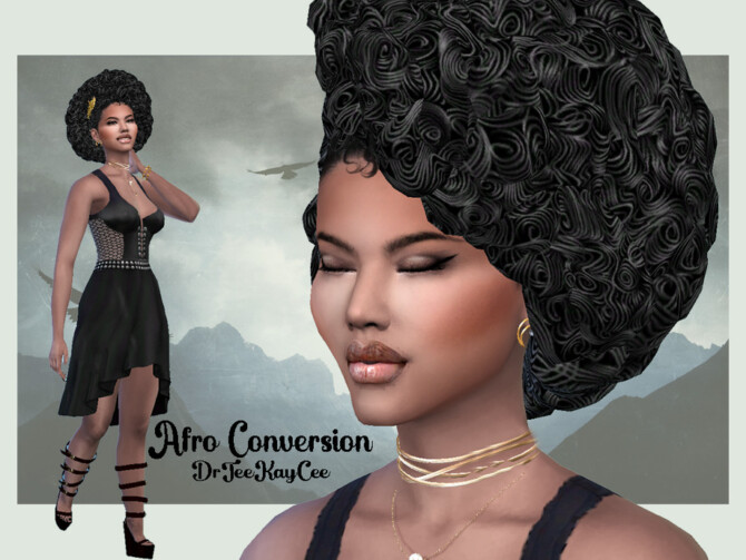 Sims 4 Afro Curls Conversion by drteekaycee at TSR